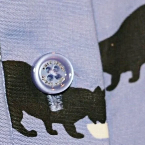 Kate Spade Cats and Cream Collared Shirt 0 XS - Picture 4 of 8